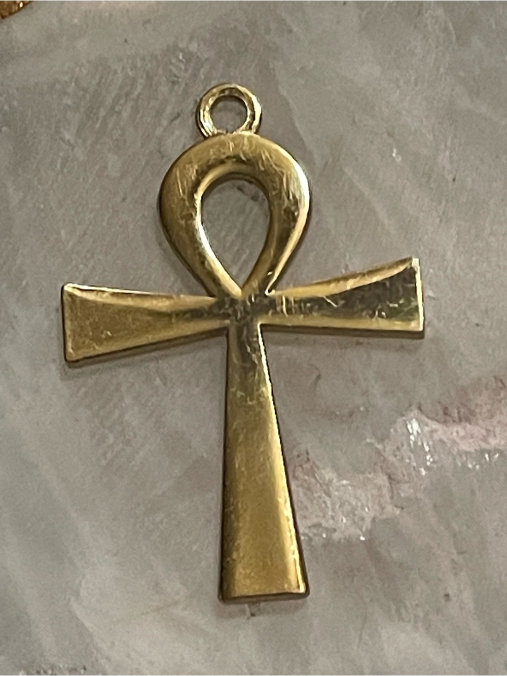 Gold Tone Ankh Pendant #8967 - Picture 1 of 7